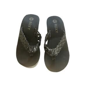 ROXY Black Wedge Sandals  Size 6